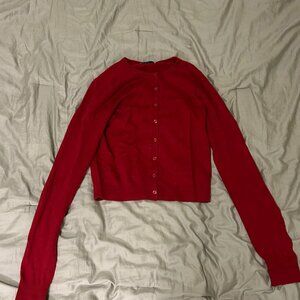 Old Navy Cotton Blend Red Cardigan in Small-TALL